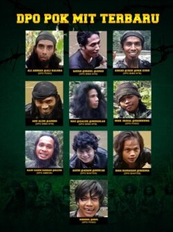 Daftar Pencarian Orang (DPO) Kelompok Mujahidin Indonesia Timur (MIT) yang menjadi target satuan tugas (satgas) operasi Tinombala. (Foto: Humas Polda Sulawesi Tengah)