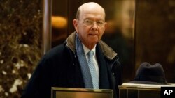 Commerce Secretary-designate Wilbur Ross arrives at Trump Tower in New York, Dec. 15, 2016. 