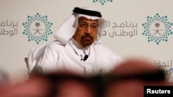 Saudi Energy Minister Khalid al-Falih attends a news conference announcing the kingdom's National Transformation Plan, in Jeddah, Saudi Arabia, June 7, 2016.