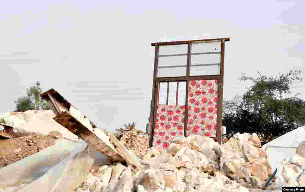 Destruction near the city of Bushehr, Iran, after a 6.1 magnitude earthquake struck on April 9, 2012. 