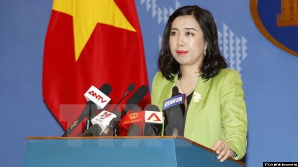 Người phát ngôn Bộ Ngoại giao Việt Nam Lê Thị Thu Hằng tại cuộc họp báo ngày 18/1/2018.