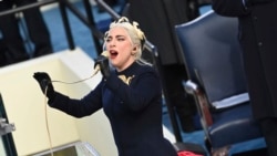 Lady Gaga performs the national anthem at the Biden Inauguration