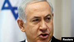 Israel's Prime Minister Benjamin Netanyahu speaks during the weekly cabinet meeting in Jerusalem, April 6, 2014.