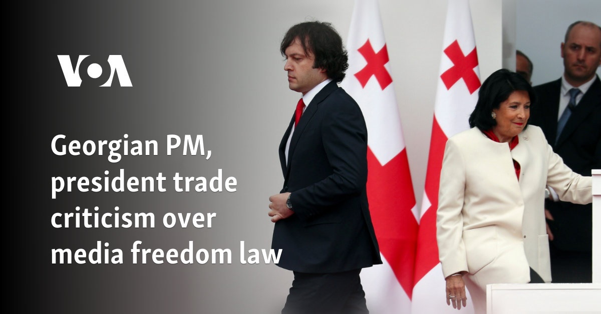 Georgian PM, president trade criticism over media freedom law