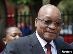 FILE - South Africa's President Jacob Zuma is pictured during his visit to the Lodewyk P. Spies Old Age Home in Eersterust, Pretoria, Dec. 15, 2015.