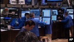 The trading floor at the New York Stock Exchange, one of the world's largest.