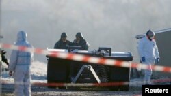 FILE- Workers attend an operation to gather ducks to be culled in Latrille, France, January 6, 2017, after France ordered a massive cull of ducks in three regions affected by an outbreak of bird flu.