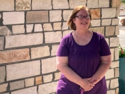 Van Horn, Texas, Mayor Becky Brewster poses for a photo on Saturday, July 17, 2021, in Van Horn, Texas, just days before Blue Origin launched a manned spacecraft from its spaceport about 25 miles outside of the West Texas town. (AP Photo/Sean Murphy)