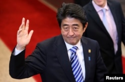 FILE - Japan's Prime Minister Shinzo Abe, June 5, 2014.