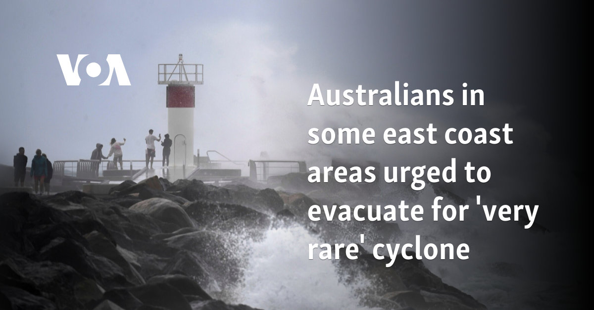 Australians in some east coast areas urged to evacuate for 'very rare' cyclone