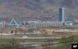 The Kaesong industrial complex in North Korea is seen from the Taesungdong freedom village inside the demilitarized zone in Paju, South Korea, April 24, 2018. South Korean President Moon Jae-in and North Korean leader Kim Jong Un will meet at Panmunjom on April 27.