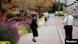 受新冠疫情影響，加州聖地亞哥州立大學的校園幾乎空空蕩盪。(2020年5月13日)
