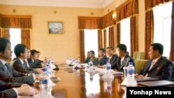 이달 15일 몽골 울란바토르에서 진행된 북·일 정부간 회담. 조선신보 사진.