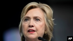 Democratic presidential candidate Hillary Clinton speaks at the African Methodist Episcopal church national convention in Philadelphia, July 8, 2016.