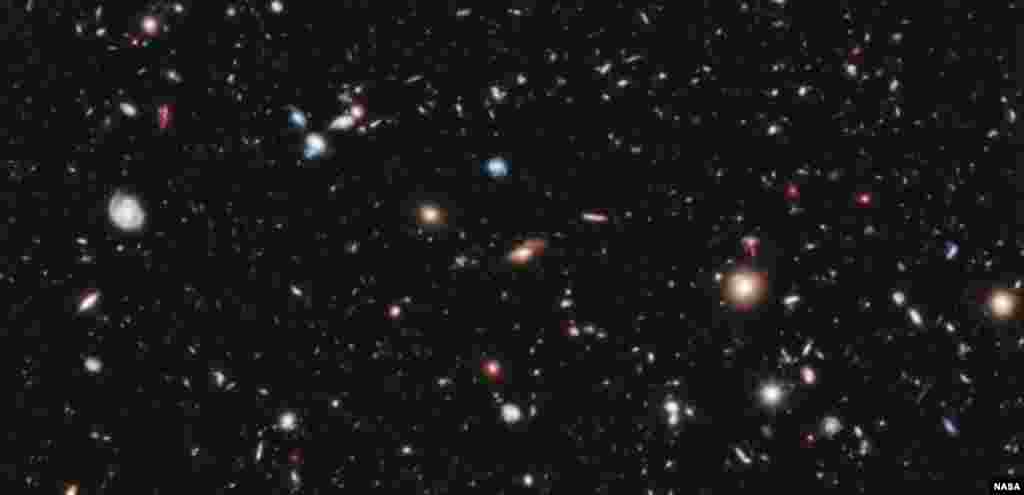 The accelerating expansion of the galaxies observed by Hubble may conform more to Albert Einstein’s “cosmological constant” than a popular alternative theory of dark energy. (NASA; ESA)