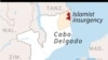 Moçambique, mapa mostrando Cabo Delgado