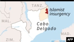 Moçambique, mapa mostrando Cabo Delgado