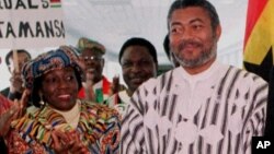  Nana Konadu Agyeman-Rawlings da mijinta tsohon shugaban Ghana Jerry Rawlings