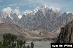 View from Gulmit village in Upper Hunza on the way to Khunjerab Pass