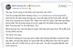 Một phần bài viết trên trang Facebook của đại sứ Vũ Quang Minh.