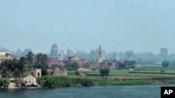 Cairo, the capital of Egypt, on the banks of the Nile River