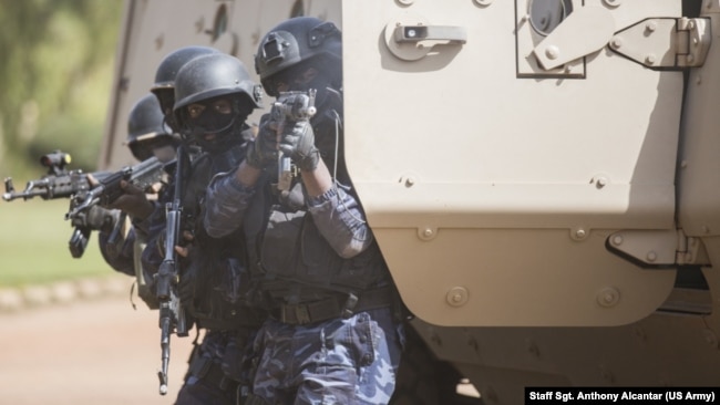 2019年2月27日布基纳法索警察参加模拟恐怖袭击演习