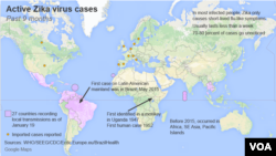 Active Zika virus cases