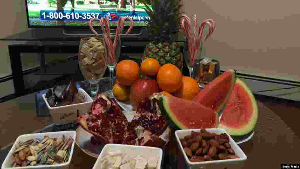 سفره شب یلدا - عکس ارسالی از حمید، نیویورک