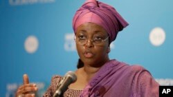 L'ancienne ministre du Pétrole Diezani Alison-Madueke, lors d'une conférence à Houston, le 4 mars 2014