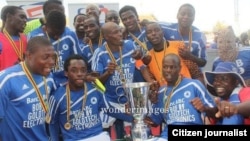 Dynamos Football Club players celebrating after winning the Mbada Diamonds Cup last year. (File Photo/Courtesy Image)