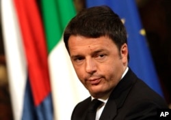 FILE - Italian Prime Minister Matteo Renzi had promised passage of a bill permitting civil unions by late December.