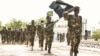 FILE - Somalian army special commando unit (Danab) marches during the 54th anniversary of the Somali National Army, held at the Army Headquarters in Mogadishu, April 12 2014. 