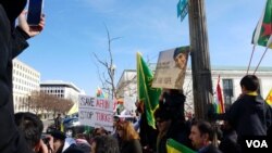 Kurdish Americans protest Attucks on Afrin 