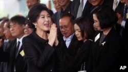 Former Thai Prime Minister Yingluck Shinawatra arrives at the Supreme Court for the last day of the hearing in Bangkok, Thailand, July 21, 2017.