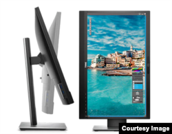 During the CES 2021, virtual show, computer maker Dell showed off a video-conference monitor that is easy to move around to get to the best position for video calls. (Dell)