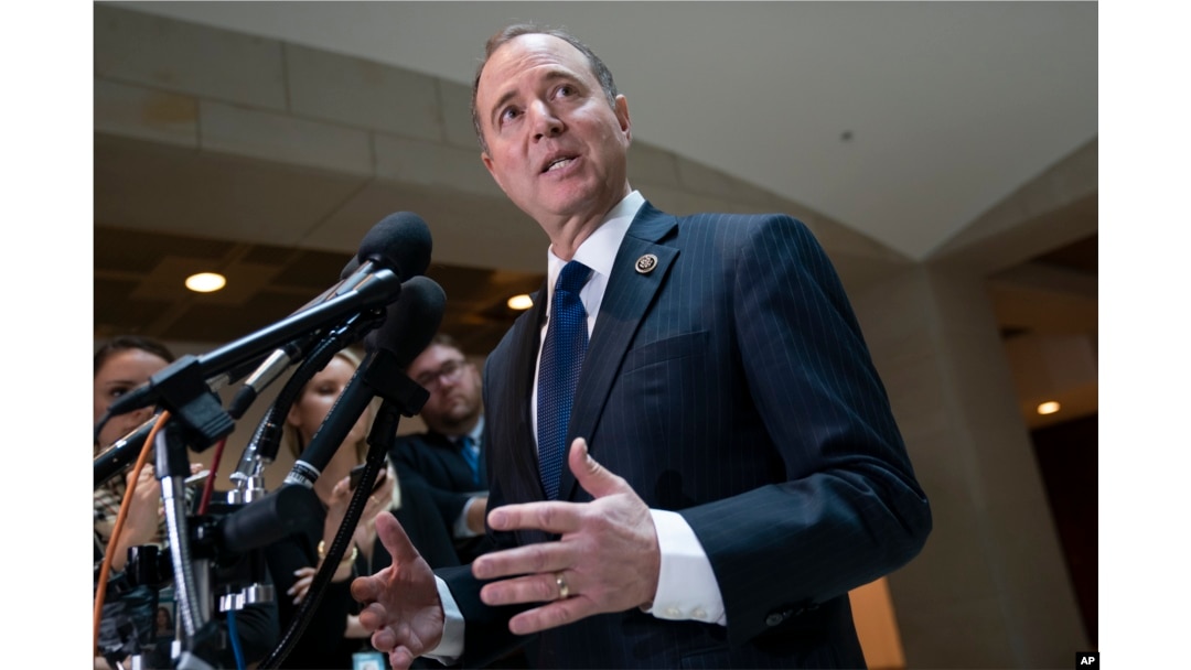 House Intelligence Committee Chairman Adam Schiff, D-Calif., speaks with reporters on Capitol Hill in Washington, Feb. 6, 2019.