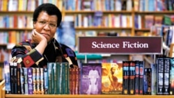FILE - In this Feb. 4, 2004 file photo, author Octavia Butler poses near some of her novels at University Book Store in Seattle, Wash. Butler, considered the first black woman to gain national prominence as a science fiction writer, died Feb. 24, 2006, at