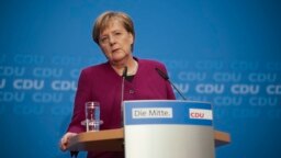 Thủ tướng Đức Angela Merkel phát biểu tại cuộc họp báo sau cuộc họp lãnh đạo CDU ở Berlin ngày 29/10/2018. 