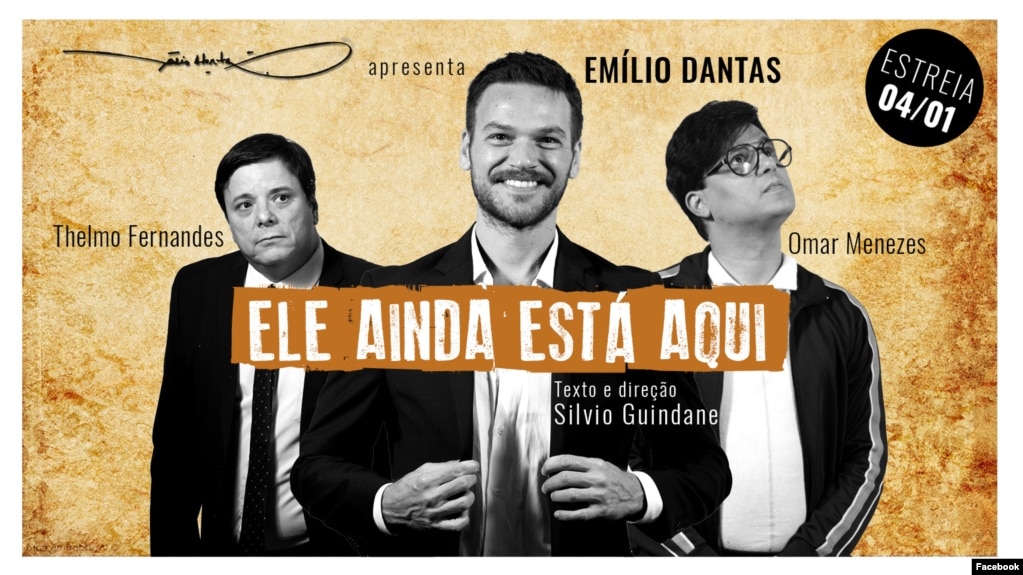 Cartaz da peÃ§a de teatro "Ele ainda estÃ¡ aqui"