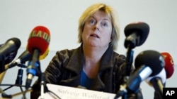Sweden's chief prosecutor Solveig Vollstad speaks at a press conference at police headquarters in Malmo announcing the arrest, 7 November 2010