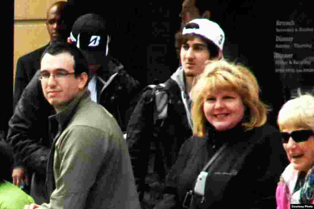 Photos of the two suspects near the finish line of Boston Marathon. (Courtesy Bob Leonard) 