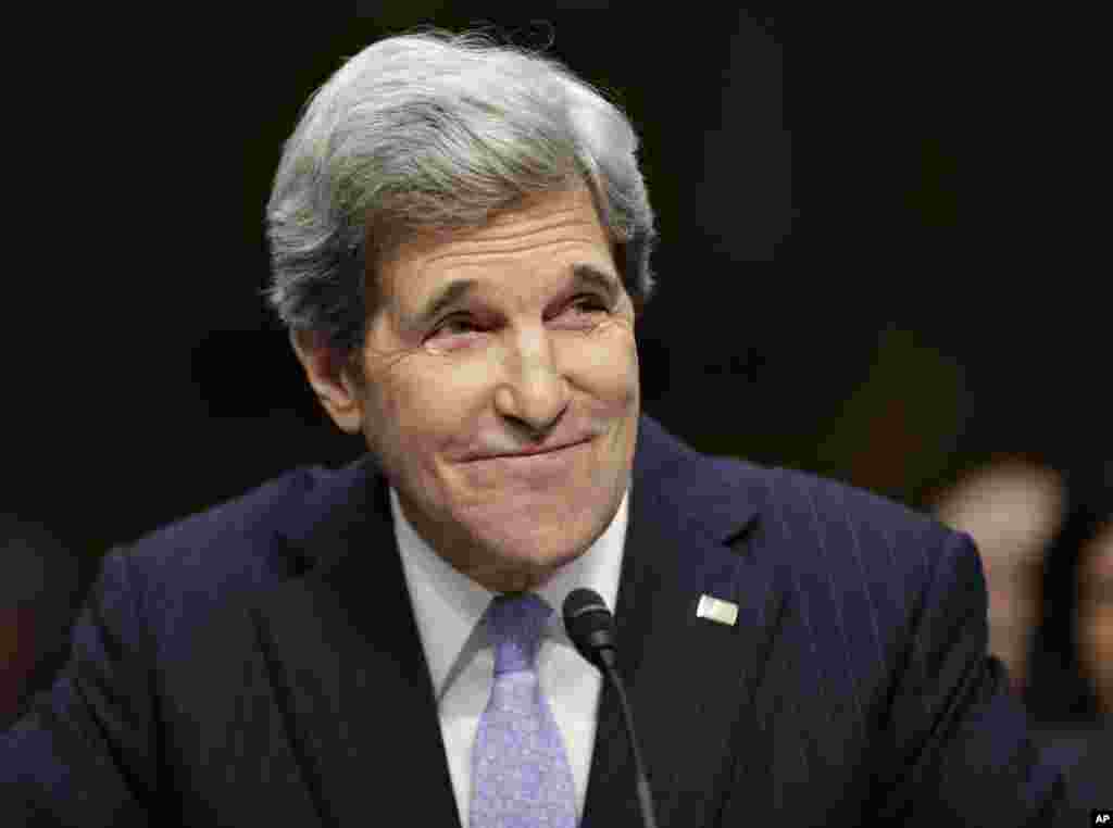 John Kerry sits before the Senate Foreign Relations Committee he has served on for 28 years and led for the past four as he seeks confirmation as U.S. secretary of state, January 24, 2013.