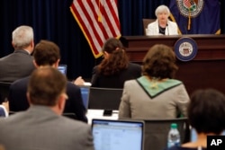 Federal Reserve Chair Janet Yellen speaks at a news conference following the Federal Open Market Committee meeting in Washington, Sept. 20, 2017.