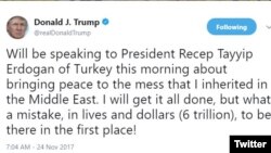Trump tweet on Erdogan