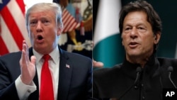 Presiden AS Donald Trump (kiri) dan PM Pakistan Imran Khan. (Foto: dok).