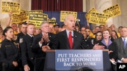 Vice President Joe Biden speaks during a news conference urging the passage of the Teachers and First Responders Back to Work Act, Oct. 19, 2011, on Capitol Hill in Washington.