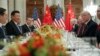 President Donald Trump and China's President Xi Jinping lead their respective delegatiosn during their bilateral meeting at the G-20 Summit, Dec. 1, 2018, in Buenos Aires, Argentina.