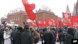 去年12月18日共产党在莫斯科市中心举行的抗议集会