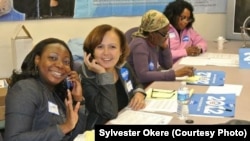 Volunteers with Continental Africans for Obama (now UPAC) work the phones during the 2012 presidential campaign.