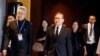 Thai Foreign Minister Don Pramudwinai, front right, arrives for a meeting with foreign ministers from Association of Southeast Asian Nations (ASEAN) at a hotel in Yangon, Myanmar, Dec. 19, 2016.